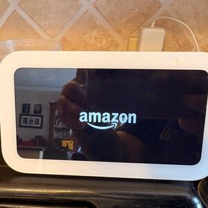 Amazon Smart Display with Black Screen and White Frame
